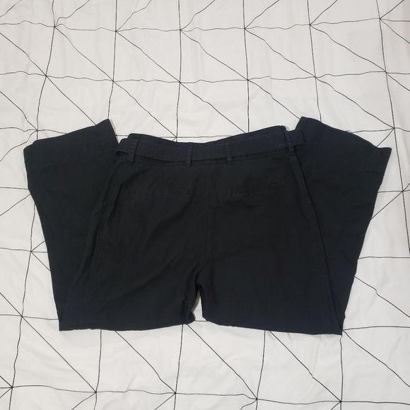 Aritzia Babaton Black Linen Blend Wide Leg Culotte Pants With Detachable Belt - Picture 7 of 9